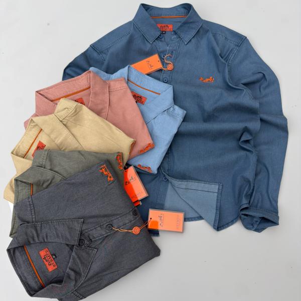 HERMES LONG SLEEVE SHIRT COTTON MATERIAL 