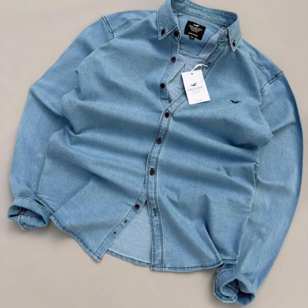 Jeans Shirt Zara Long Sleeves Cotton Fabric