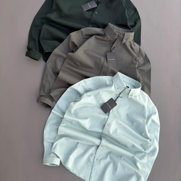 MASSIMO DUTTI CASUAL SHIRT LONG SLEEVE GREEN COLOR 